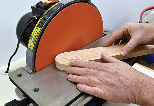 Sanding down rounded task light arm ends