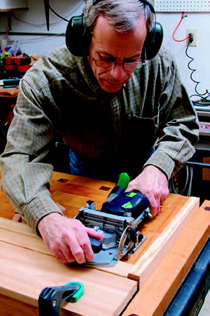 A Festool Domino is a quick way to make strong mortise-and-tenon joints for the shutter frames. Dowels, plate-joining biscuits and pocket-hole screws are good alternative joining methods.