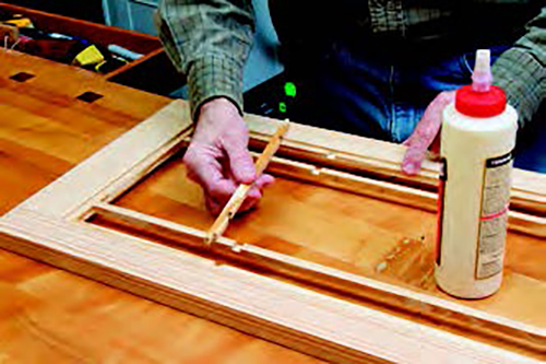 Shutter grid glue-up