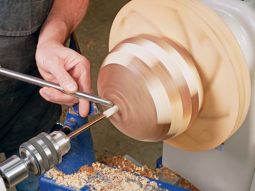 Turning segmented bowl blank foot