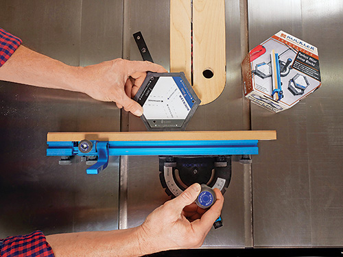 Rockler perfect miter set-up block setting miter fence