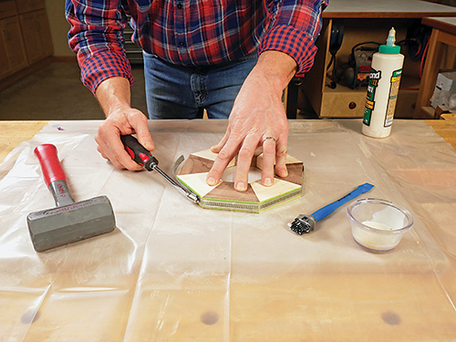 Clamping bowl segments with a band clamp