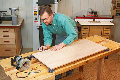 Making refinements to Shaker Dresser top panel