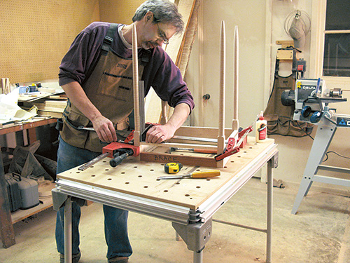 Dry assembly of shaker end table