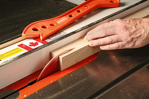 Cutting down Shaker end table legs at table saw
