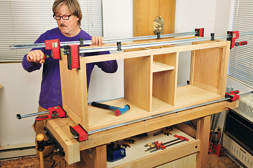 Storage bench main body construction