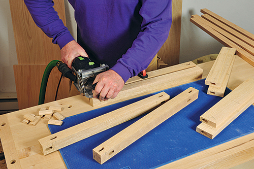 Using Domino to cut joint holes for tenon installation