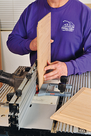 Shaping raised panel for storage bench side