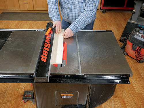 Cutting strips with 29 degree beveled edges