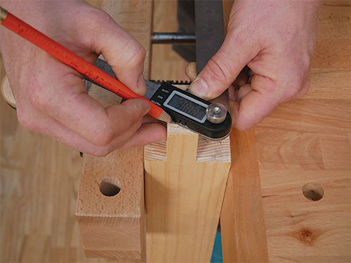 Setting angles for table leg tenons