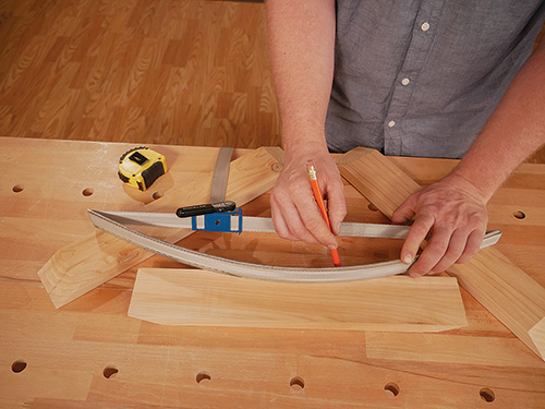 Simple shop-made arc drawing tool