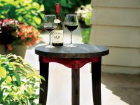 Burnt wood patio table