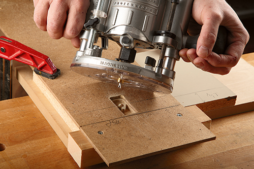 Routing out installation spot for brass catch