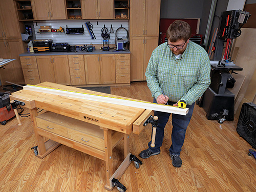 Marking length of standing desk support pieces