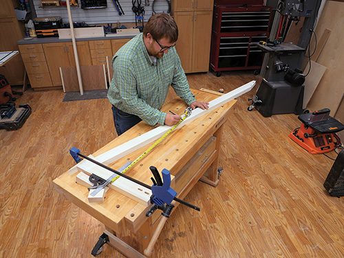 Marking location for shelf installation in standing desk