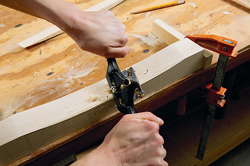 Soften the bar stool’s hard edges as you like: it presents a made-by-hand-tool appeal. The author eased these edges with a spokeshave.