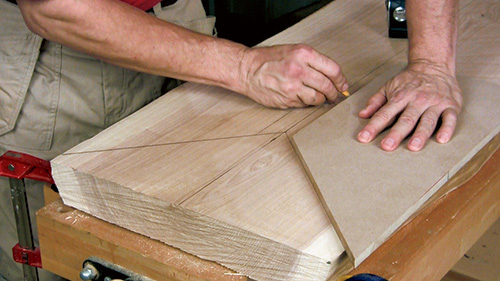 Marking sofa table leg installation locations