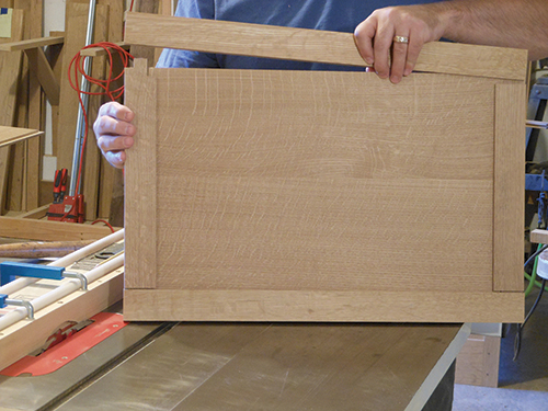 Assembling frame-and-panel bookcase door
