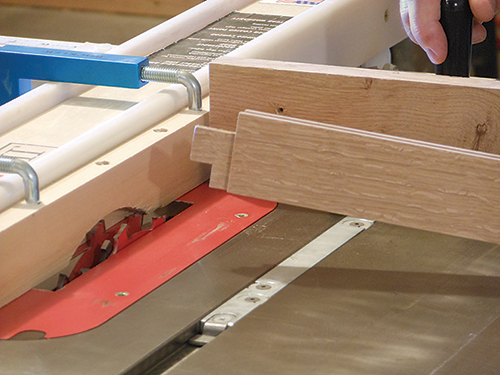 Cutting door panel tenons with table saw