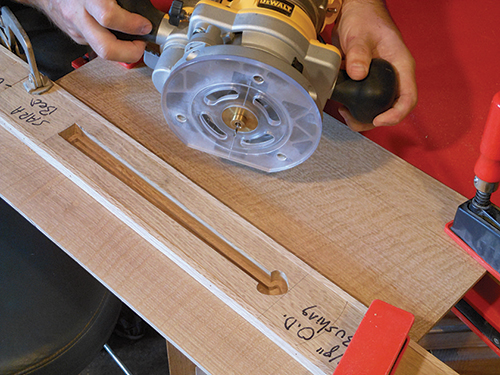 Routing spade shape inlay