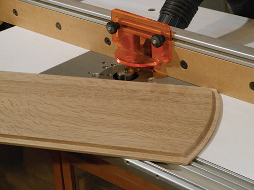 Cutting rabbeted edge of bookcase side panel