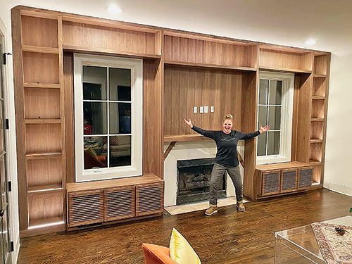 Stevie Estler built-in shelving and entertainment center