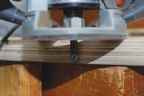 Trimming edges of surfboard coffee table top