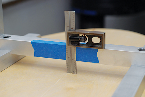 Measuring depth of coffee table base frame