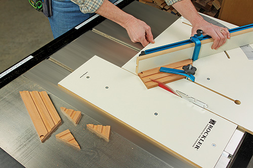 Cutting angled panels for tabletop fire pit ends