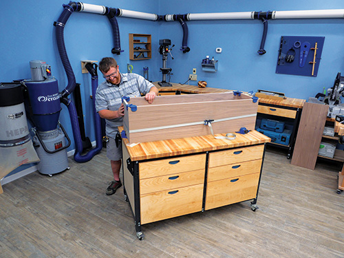 Test fitting wall cabinet parts