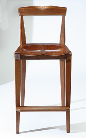 Finished contoured tall chair seat