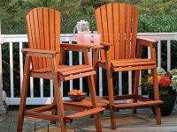 Pair of tall outdoor deck chairs