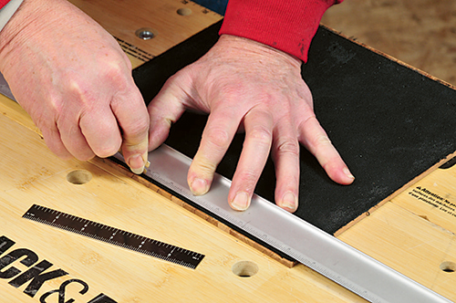 Trimming canvas to fit tambour top box with razor