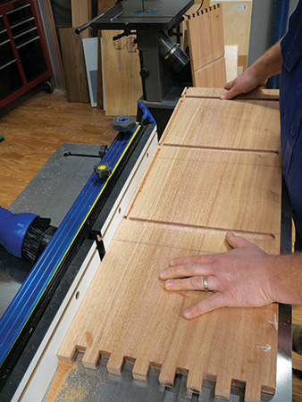 Making long groove cut across multiple panels