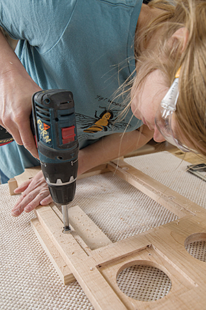 Prepping frame for installing chalkboard panel