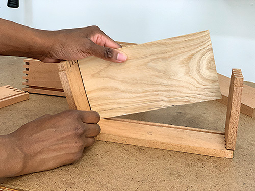 Test fitting planter box parts