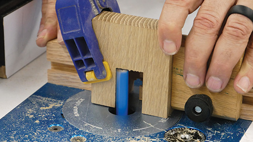 Routing out the center column joint for a plant stand