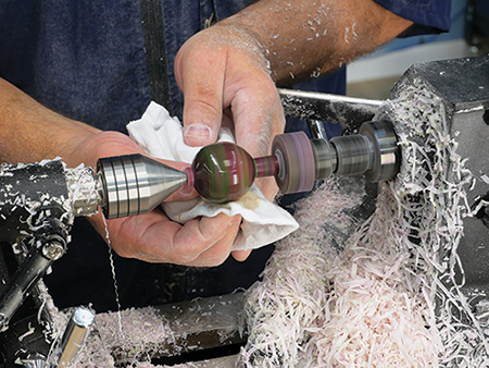 Polishing ornament turning with liquid scratch remover
