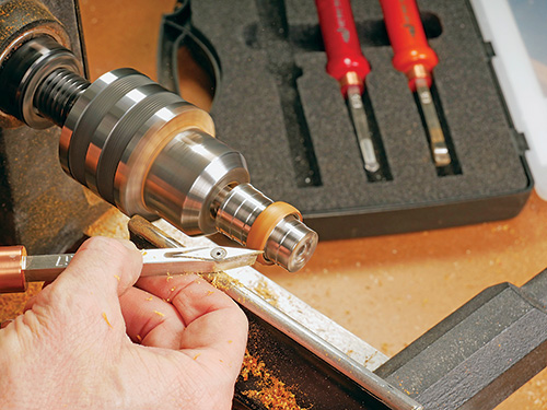 Turning edges of ring with carbide insert turning tool