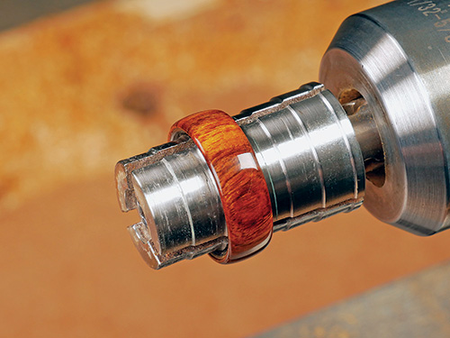 Final turned and finished wood ring