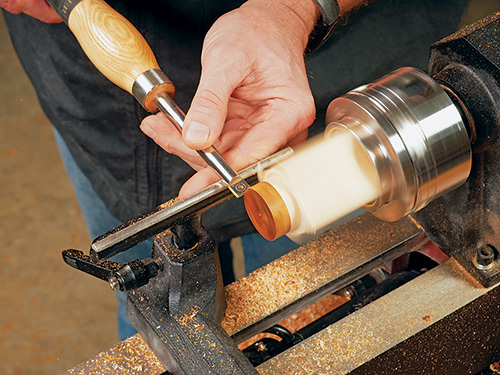 Rough turning ring shape on blank