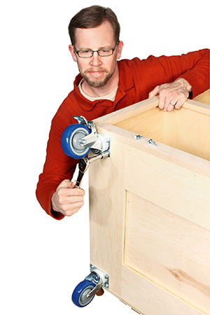 Tightening bolts on miter saw stand casters