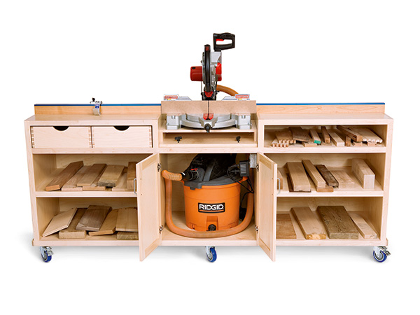 Workshop miter saw station