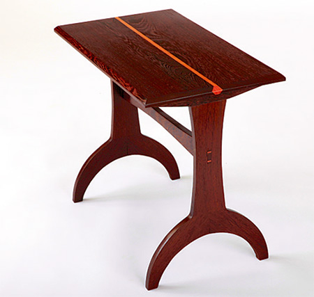 Angled view of finished country table