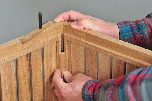 Installing lid lift hardware on Ottoman chest