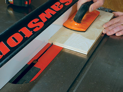 Cutting grooves in drawer stock for wall cabinet