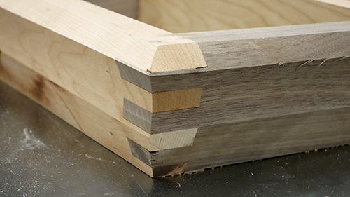 Rough cut and assembled cherry walnut tray