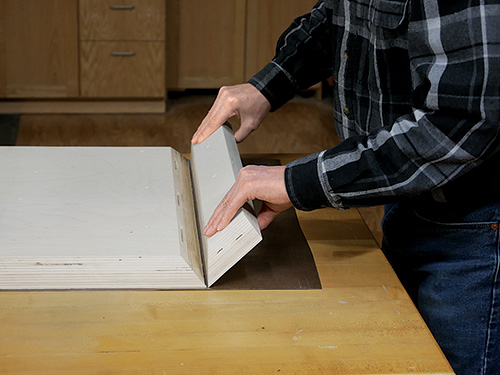 Adding veneer to waterfall desk wings