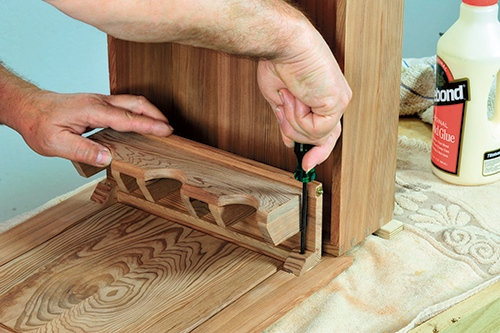 Completing lift installation in wine presentation box