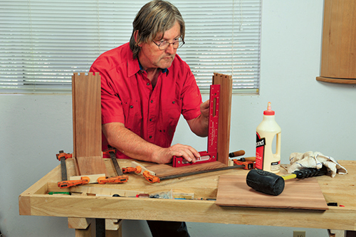 Testing squareness of wine box sides